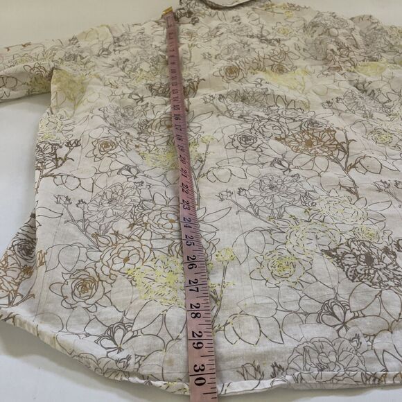 Vintage Sean John Linen Shirt Floral Casual Travel Beach Mens Button Down 2XL - Picture 7 of 9